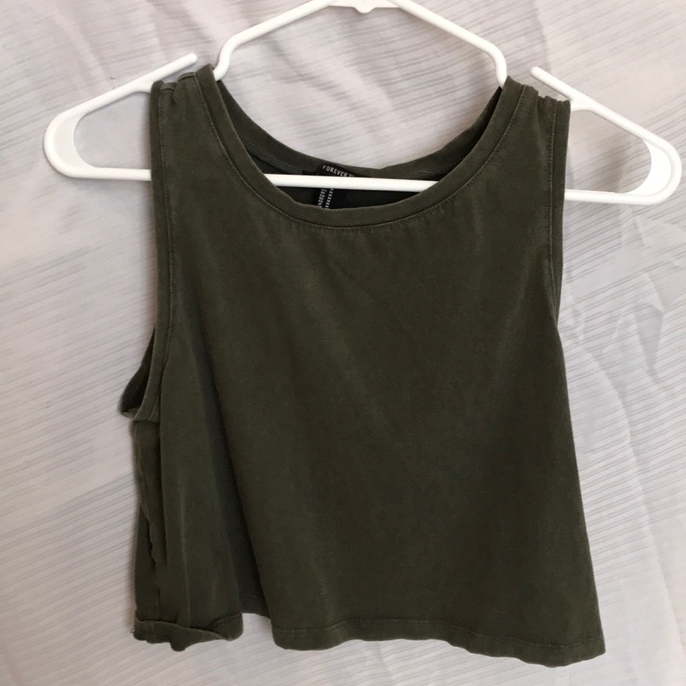 Olive green crop top.